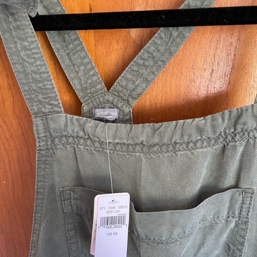 American eagle aerie overalls green